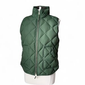J.Crew Quilted Down Feather Puffer Vest Green Size Large Style 92465